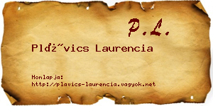 Plávics Laurencia névjegykártya